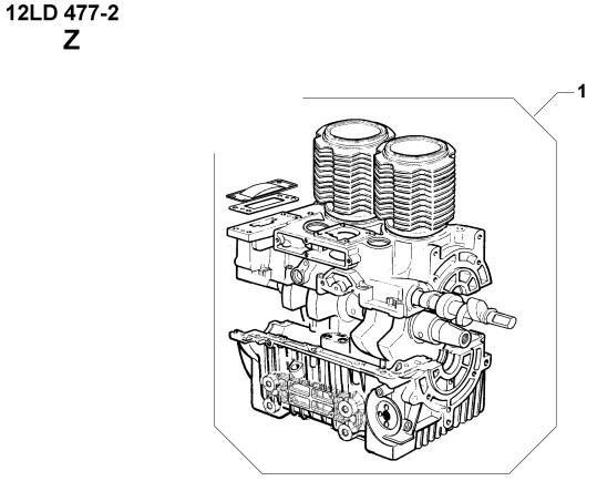 блок мотора каталог запчастей Lombardini 12LD 477-2
